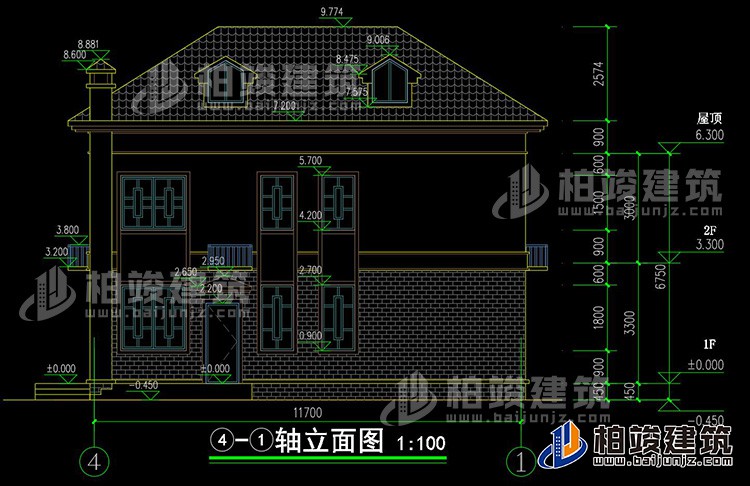 背立面图